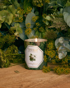Spark of Luck Natural Russian Magic Candles Green Wax Candle with Basil 